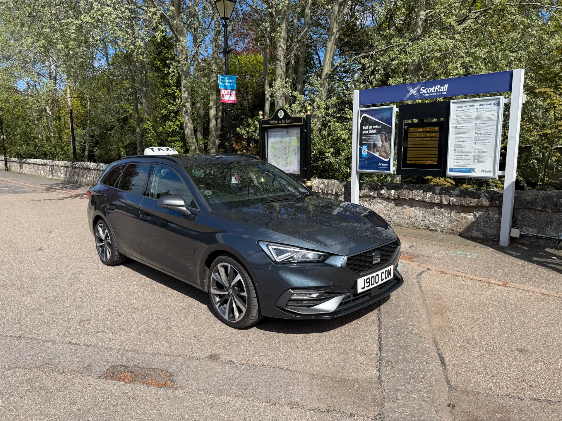 Moray Taxis Nairn car at Nairn railway station